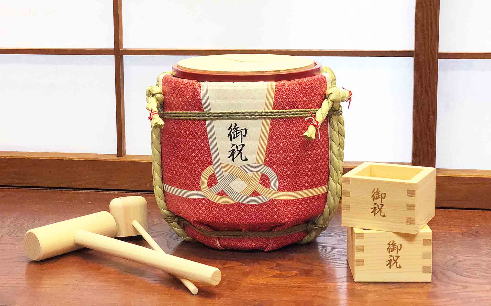 好評新品 びわさん専用 結婚式 披露宴用 ミニ鏡開き用祝い樽 4個 4w2Xu