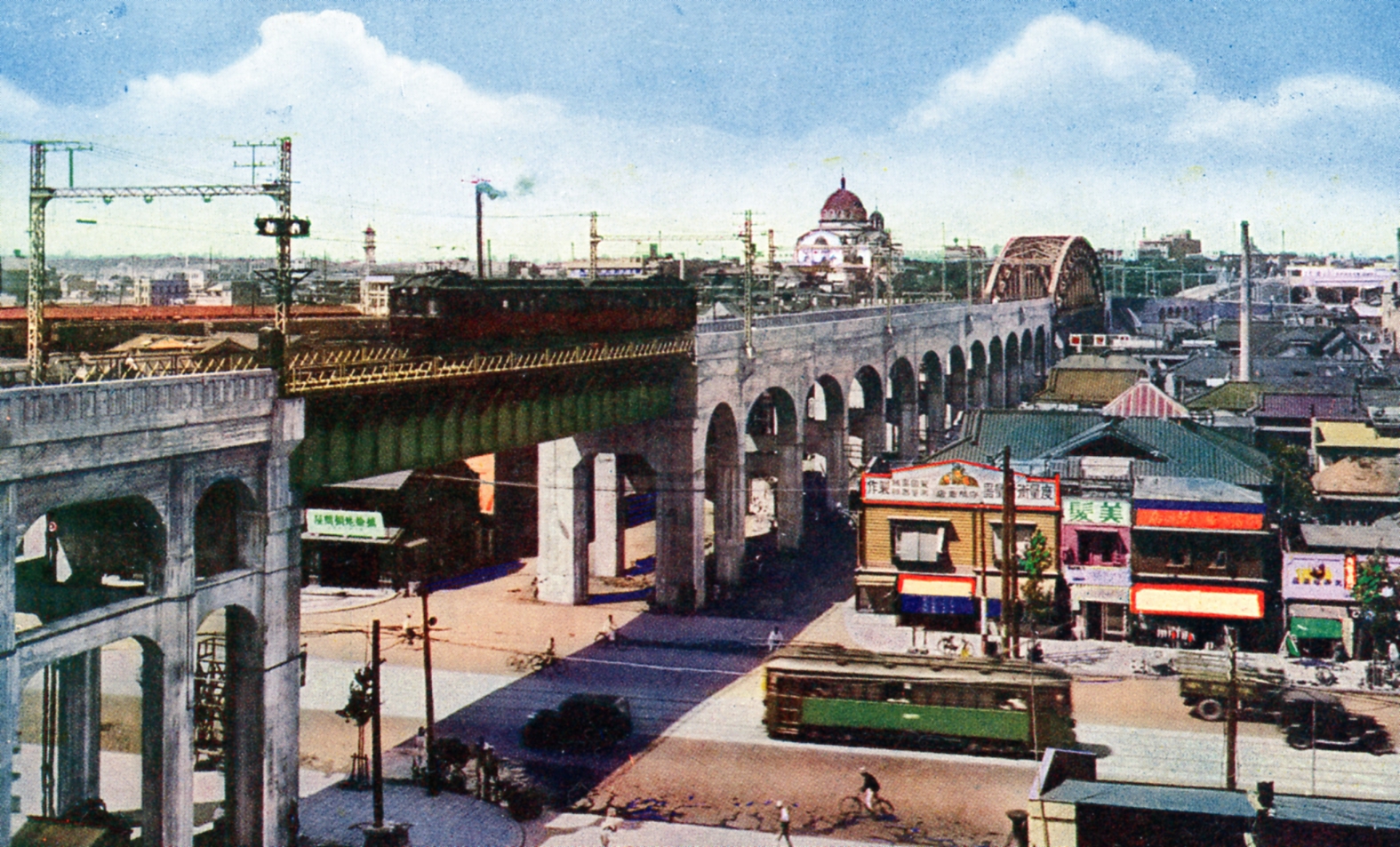 旅籠町橋高架橋ができた当時の様子